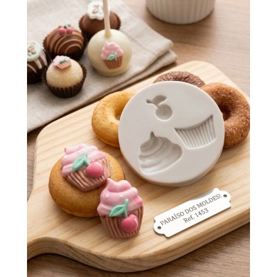 Molde de Silicone Sorvete com cereja - 1453