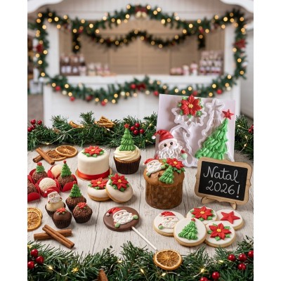Molde de Silicone Trio Natalino Encantado 2467 Confeitaria e Biscuit