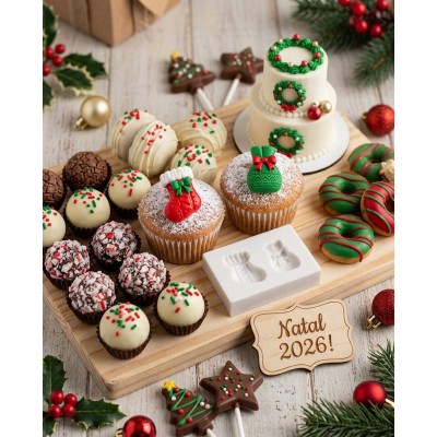 Molde de Silicone Confeitaria Meia e Saco Noel Miniatura Natal 2298