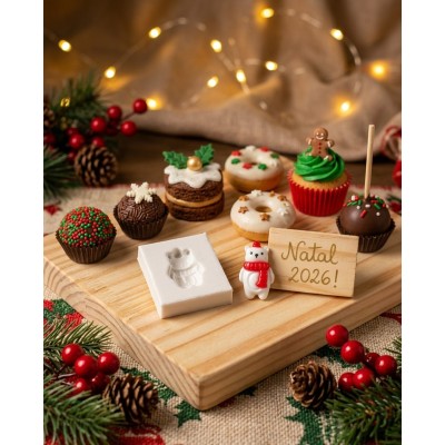 Molde de Silicone Confeitaria Urso Polar Miniatura Natal 2297