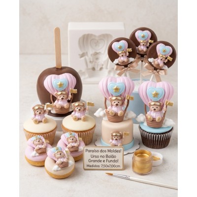 Molde de Silicone Urso no Balão Grande 2626 Confeitaria Biscuit