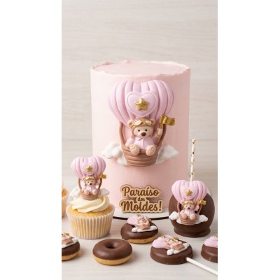 Molde de Silicone Urso no Balão Grande 2626 Confeitaria Biscuit