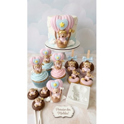 Molde de Silicone Urso no Balão Grande 2626 Confeitaria Biscuit
