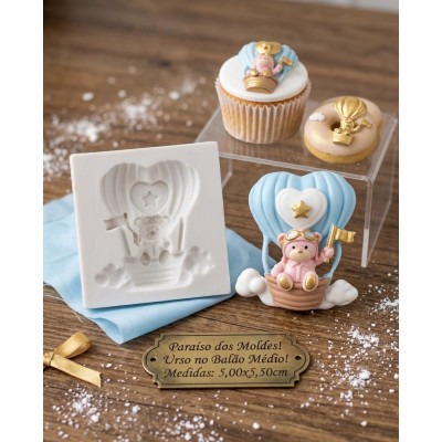 Molde de Silicone Urso no Balçao Médio 2627 Confeitaria Biscuit