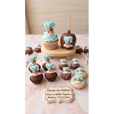 Molde de Silicone Urso no Balão Pequeno 2628 Confeitaria Biscuit