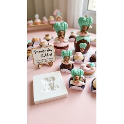 Molde de Silicone Urso no Balão Pequeno 2628 Confeitaria Biscuit