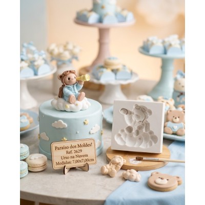 Molde de Silicone Urso na Nuvem Grande 2629 Confeitaria Biscuit