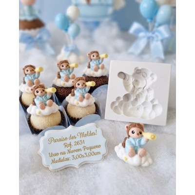 Molde de Silicone Urso na Nuvem Pequeno 2631 Confeitaria Biscuit