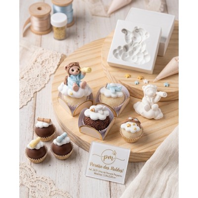 Molde de Silicone Urso na Nuvem Pequeno 2631 Confeitaria Biscuit