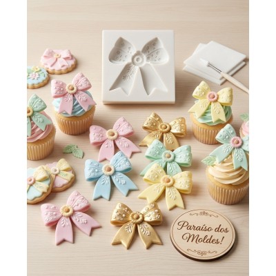 Molde de Silicone Laço Girassol ou Margarida Grande 2632 Confeitaria Biscuit