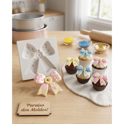 Molde de Silicone Laço Girassol ou Margarida Grande 2632 Confeitaria Biscuit