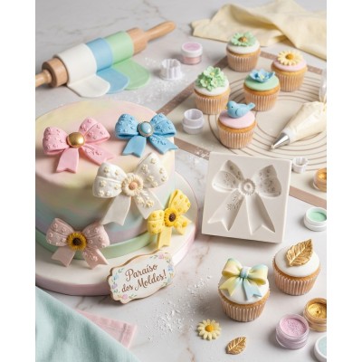 Molde de Silicone Laço Girassol ou Margarida Médio 2633 Confeitaria Biscuit