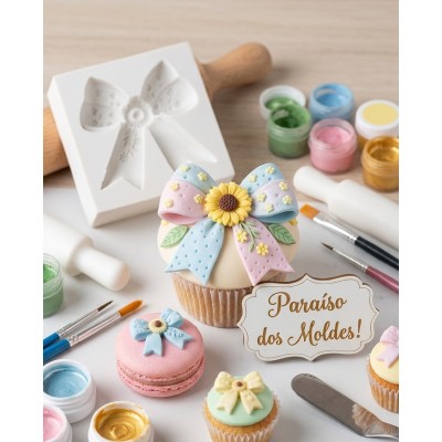 Molde de Silicone Laço Girassol ou Margarida Médio 2633 Confeitaria Biscuit