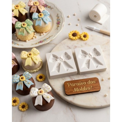 Molde de Silicone Laço Girassol ou Margarida Médio 2633 Confeitaria Biscuit