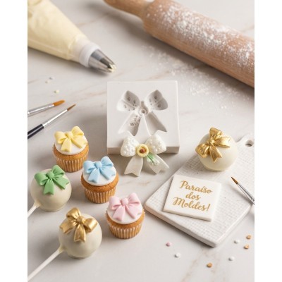 Molde de Silicone Laço Girassol ou Margarida Pequeno 2634 Confeitaria Biscuit