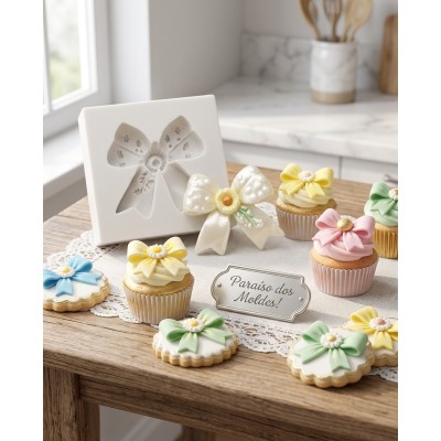 Molde de Silicone Laço Girassol ou Margarida Pequeno 2634 Confeitaria Biscuit