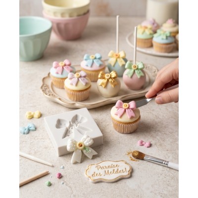Molde de Silicone Laço Girassol ou Margarida Pequeno 2634 Confeitaria Biscuit