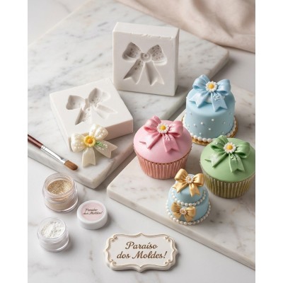 Molde de Silicone Laço Girassol ou Margarida Pequeno 2634 Confeitaria Biscuit