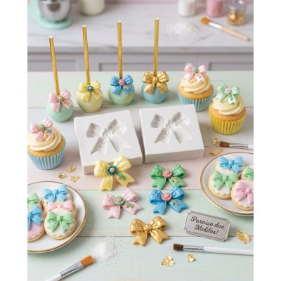 Molde de Silicone Laço Girassol ou Margarida Pequeno 2634 Confeitaria Biscuit