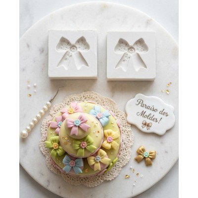 Molde de Silicone Laço Girassol ou Margarida Pequeno 2634 Confeitaria Biscuit
