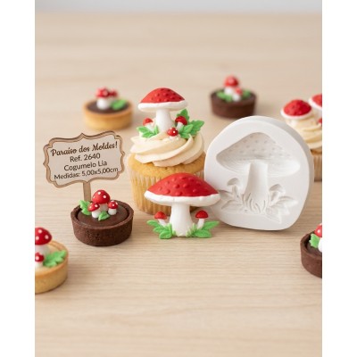Molde de Silicone Cogumelo Lia 2640 Confeitaria Biscuit