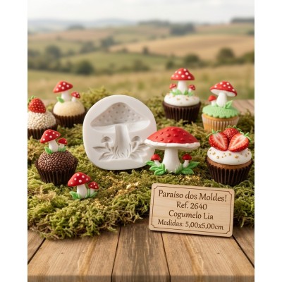 Molde de Silicone Cogumelo Lia 2640 Confeitaria Biscuit