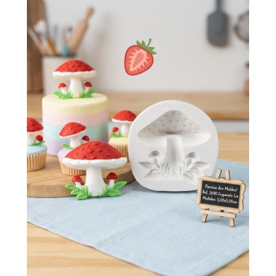 Molde de Silicone Cogumelo Lia 2640 Confeitaria Biscuit