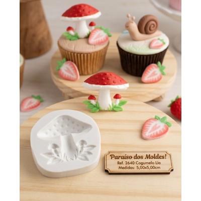 Molde de Silicone Cogumelo Lia 2640 Confeitaria Biscuit