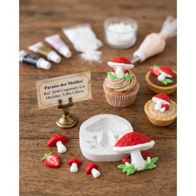 Molde de Silicone Cogumelo Lia 2640 Confeitaria Biscuit