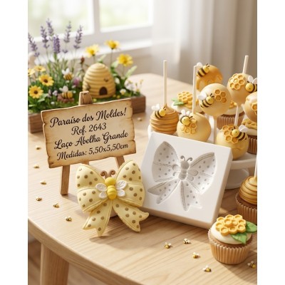 Molde de Silicone Laço Abelha Grande 2643 Confeitaria Biscuit
