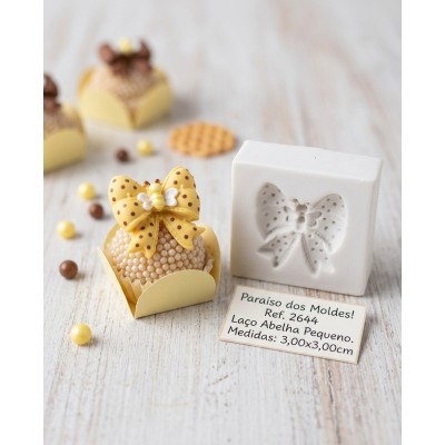 Molde de Silicone Laço Abelha Pequeno 2644 Confeitaria Biscuit