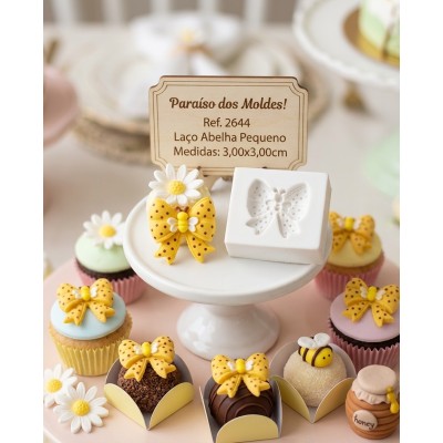 Molde de Silicone Laço Abelha Pequeno 2644 Confeitaria Biscuit