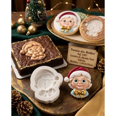 Molde de Silicone Cabecinha Mamãe Noel Belinha 2487