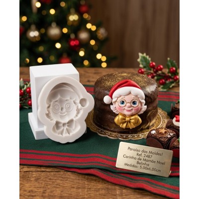 Molde de Silicone Cabecinha Mamãe Noel Belinha 2487