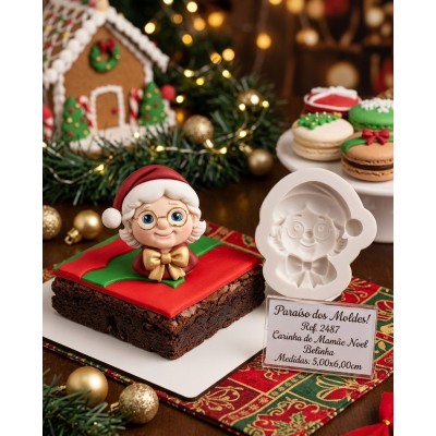 Molde de Silicone Cabecinha Mamãe Noel Belinha 2487