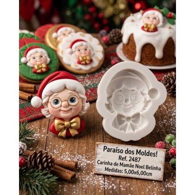 Molde de Silicone Cabecinha Mamãe Noel Belinha 2487