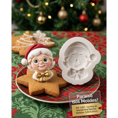 Molde de Silicone Cabecinha Mamãe Noel Belinha 2487