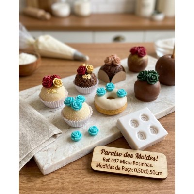Molde de Silicone Micro Rosinhas - 037