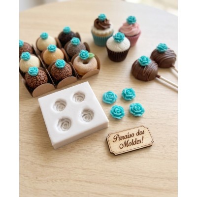 Molde de Silicone Micro Rosinhas - 037