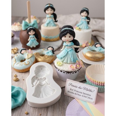 Molde de Silicone Princesa Disney Jasmine 2447 Confeitaria e Biscuit