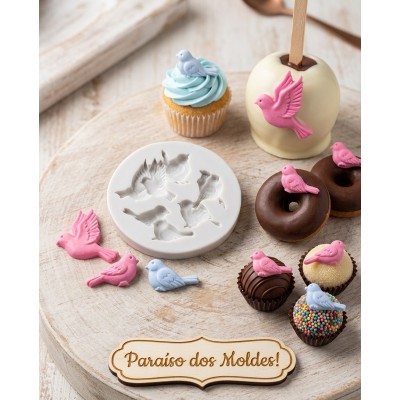 Molde de Silicone Mini Passarinhos - 464