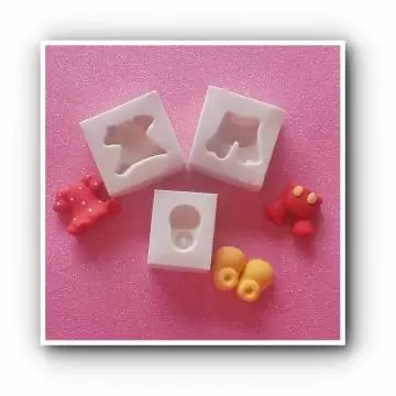 MOLDE SILICONE CONFEITARIA E BISCUIT KIT ROUPINHAS MICKEY E MINNIE