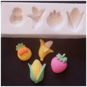 MOLDE DE SILICONE CONFEITARIA E BISCUIT QUARTETO DE FRUTINHAS PM1168