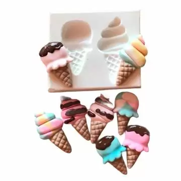 MOLDE DE SILICONE DOIS SORVETINHOS CUTE - PM1199