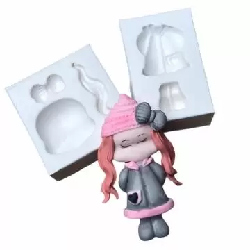 Molde de Silicone Menina...