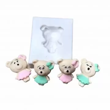 Molde de Silicone Ursinha...