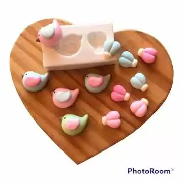 Molde de Silicone Passaro e...