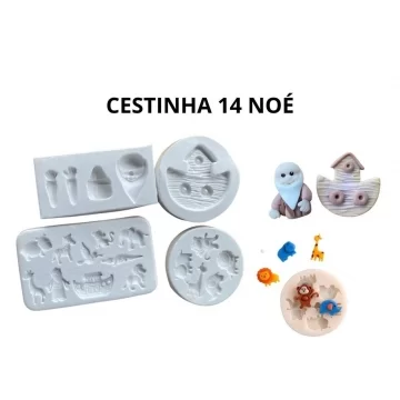 CESTINHA  ARCA DE NOÉ COM 4...
