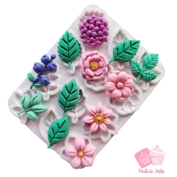 Molde de Silicone Flores e...