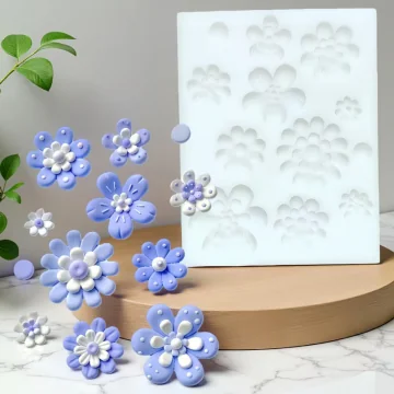 Molde de Silicone Flores...